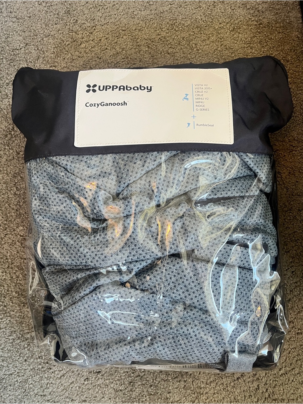 UPPAbaby CozyGanoosh Infant Car Seat & Stroller Blanket - Black and Gray
